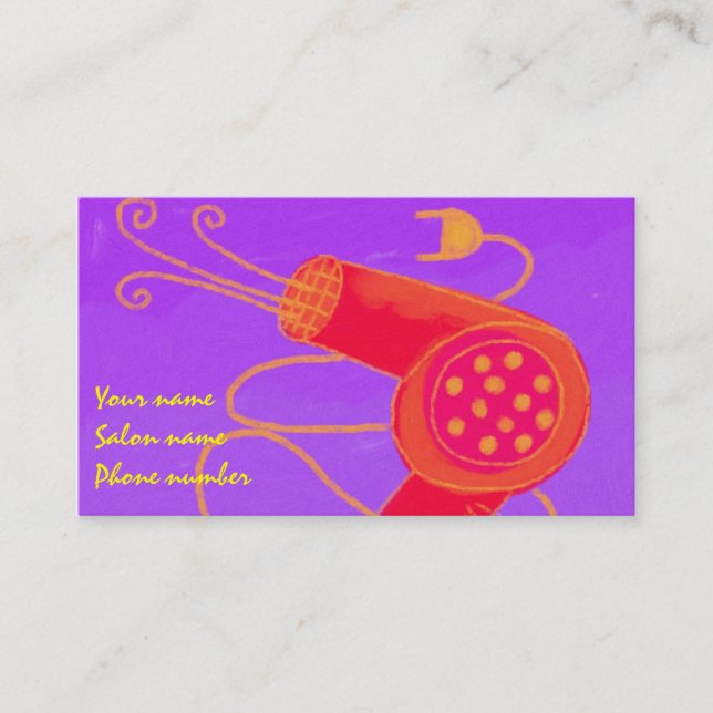Blow Dryer 2 Stylist Business Card (Front)