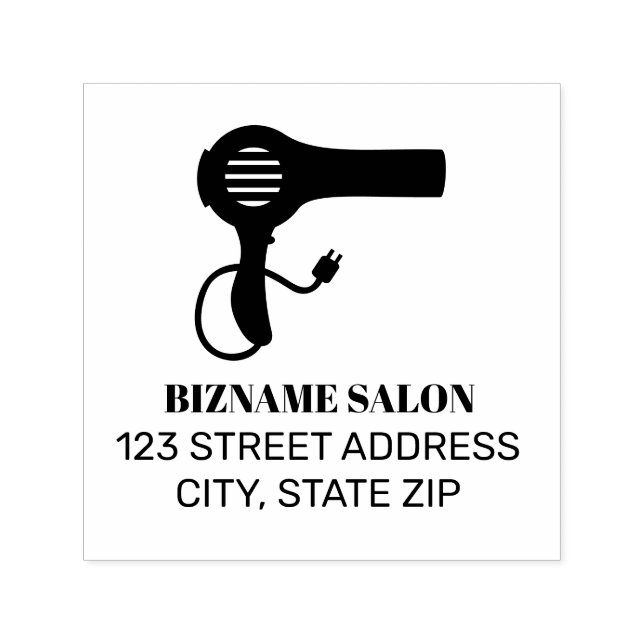 Blow Dryer Hair Salon Beauty Business Self-inking Stamp (Design)