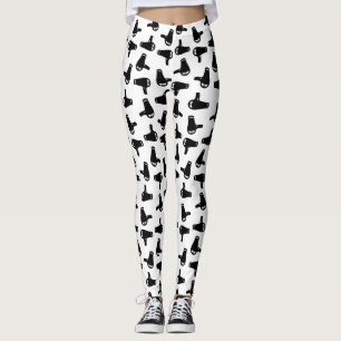 Blow Dryer Print Pattern CUSTOM BACKGROUND COLOR Leggings