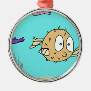 blow fish metal tree decoration