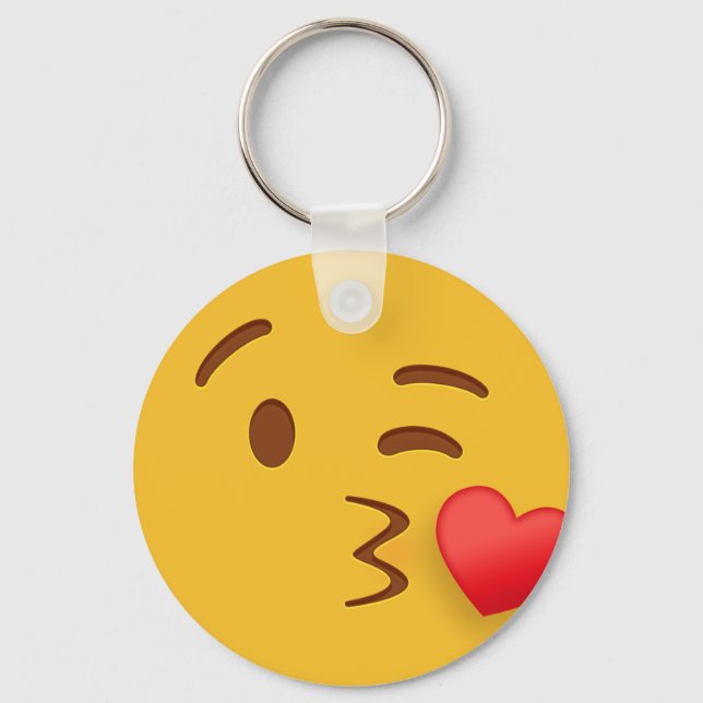 Blow Kiss Emoji Key Ring (Front)