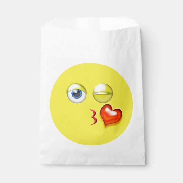 Blow Kiss Heart Love Emoji Favour Bags (Front)