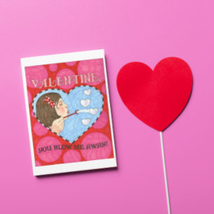 Blow Me Away Bubbles Valentine Post Card