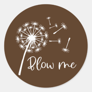 Blow Me Dandelion Womens Funny Fitness Funny Mum  Classic Round Sticker