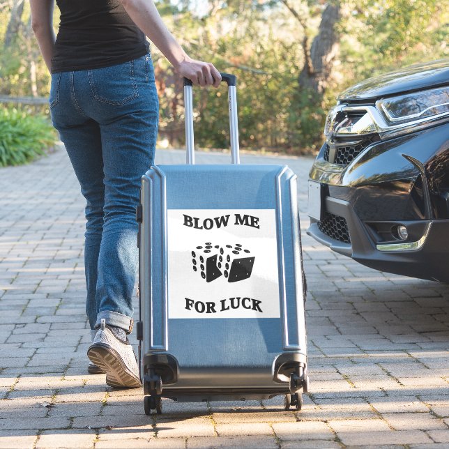 BLOW ME FOR LUCK GAMBLING DICE (Suitcase Insitu)