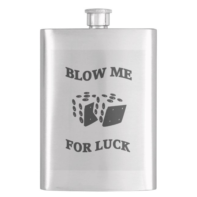 BLOW ME FOR LUCK  HIP FLASK (Front)