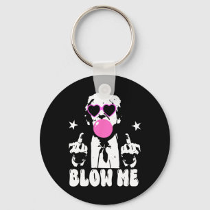 Blow Me Funny Trump Pink Bubble Gum Donald Trump 2 Key Ring