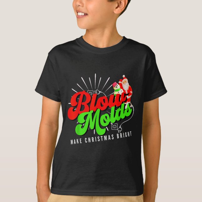 Blow Molds Make Christmas Bright Groovy  T-Shirt (Front)
