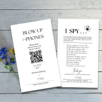 Blow Up Our Phones I Spy Wedding Game Sign