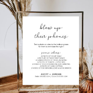 Blow Up Their Phone Modern Wedding Photo Hunt Game Poster