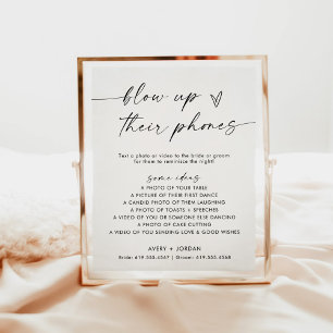 Blow Up Their Phone Sign Wedding Photo Game