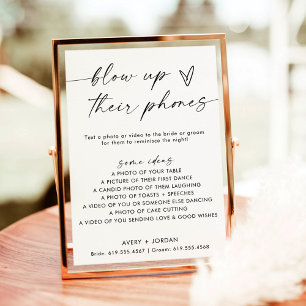 Blow Up Their Phone Sign Wedding Photo Game Invitation