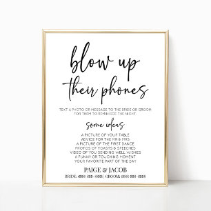 Blow Up Their Phones Wedding Photo Activity Sign