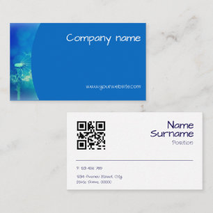 Blowball photography QR azure blue Business Card