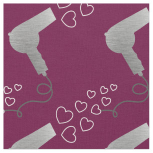 Blowdryer Hairdresser Hair Stylist Fabric Burgundy