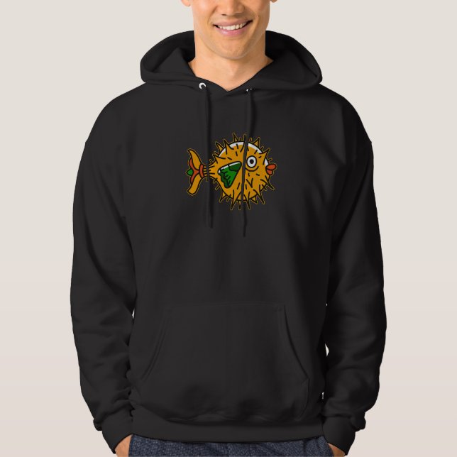 Blowfish Dank Meme Cute Sea Fish Pufferfish Hoodie (Front)