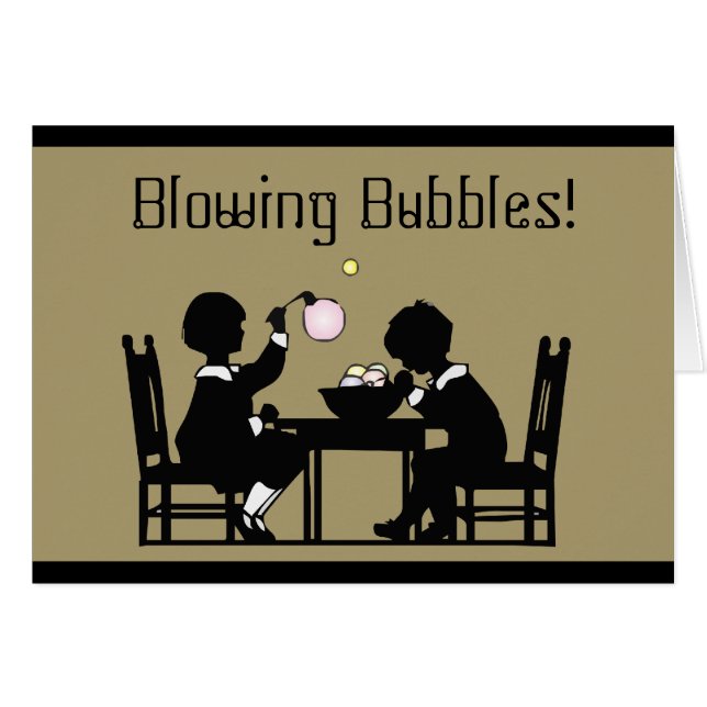 Blowing Bubbles Card (Front Horizontal)