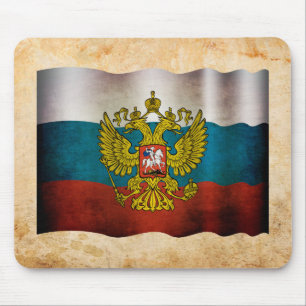 Blowing flag of Russia Mouse Mat