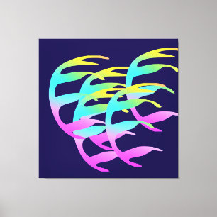 Blowing In The Wind Navy Blue Canvas Print