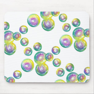 Blowing Iridescent Rainbow Soap Bubbles Mouse Mat