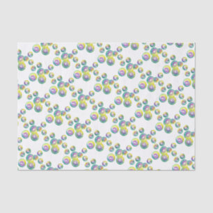 Blowing Iridescent Rainbow Soap Bubbles Tissue Paper