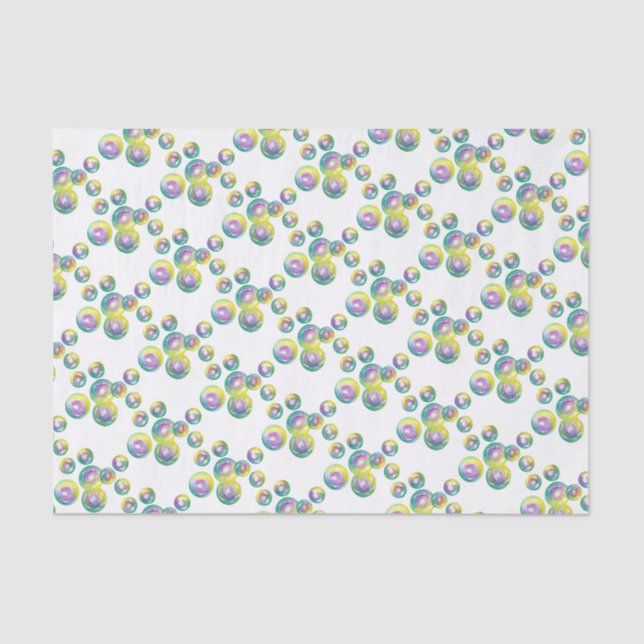 Blowing Iridescent Rainbow Soap Bubbles Tissue Paper (Front)