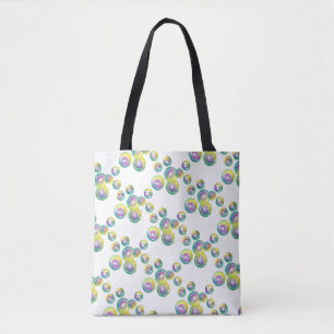 Blowing Iridescent Rainbow Soap Bubbles Tote Bag