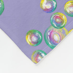 Blowing Rainbow Soap Bubbles Bubble Wand Fleece Blanket