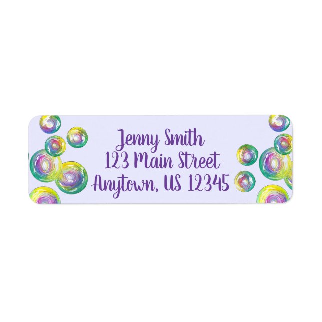 Blowing Rainbow Soap Bubbles Personalised Purple (Front)