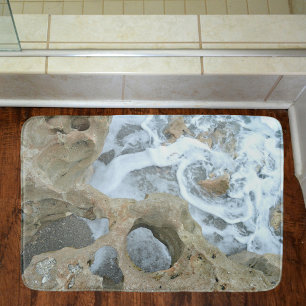 Blowing Rocks Jupiter FL Swirling Surf and Rocks Bath Mat