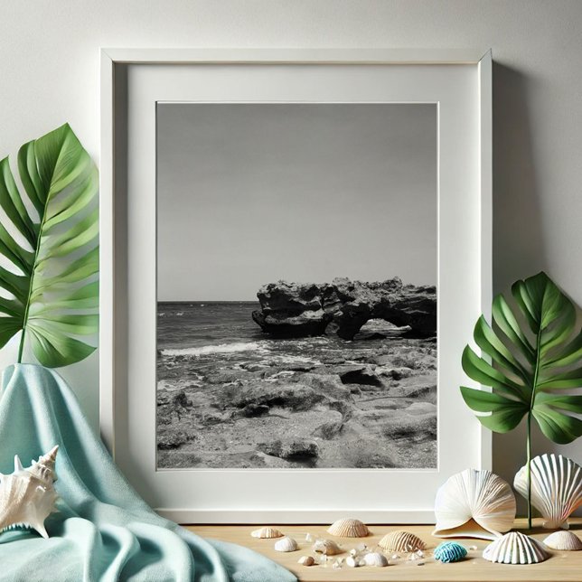 Blowing Rocks Jupiter Florida Beach Photography Photo Print (South Florida beach pictures black and white photography Blowing Rocks Jupiter Victoria Grigaliunas)