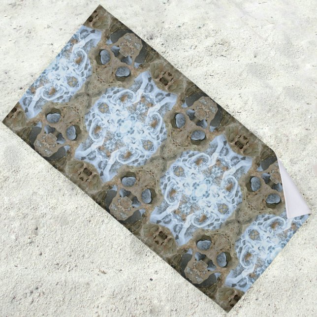 Blowing Rocks Jupiter Florida faux Lace Beach Towel (Creator Uploaded)