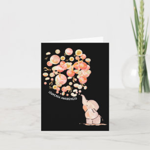 Blowing Up Orange Balloons Leukaemia Awareness Card