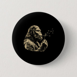 Blowing Wishes Funny Bigfoot Blowing Dandelion 6 Cm Round Badge