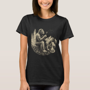 Blowing Wishes Funny Bigfoot Blowing Dandelion T-Shirt