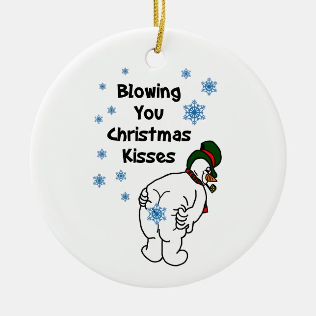 Blowing You Christmas Kisses Ornament (Front)