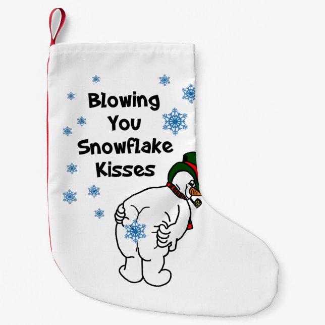 Blowing You Snowflake Kisses Christmas Stocking (Front)