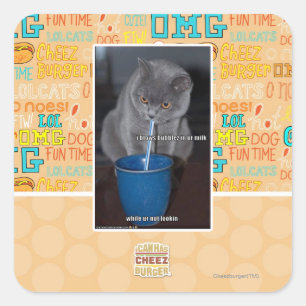 Blows Bubbles in ur milk Square Sticker