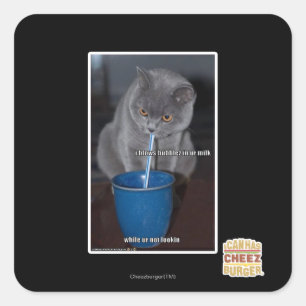 Blows Bubbles in ur milk Square Sticker