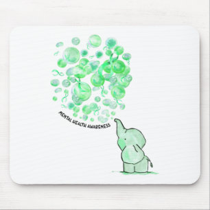 Blows Up Green Balloons Mental Health Awareness  Mouse Mat