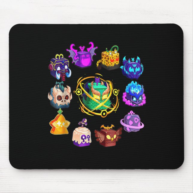 Blox Fruit Round Of Mythicales For Birthday  Mouse Mat (Front)