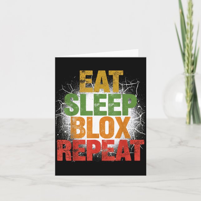 Blox Gaming _ Eat Sleep Blox Repeat _ Kids Gaming  Card (Front)