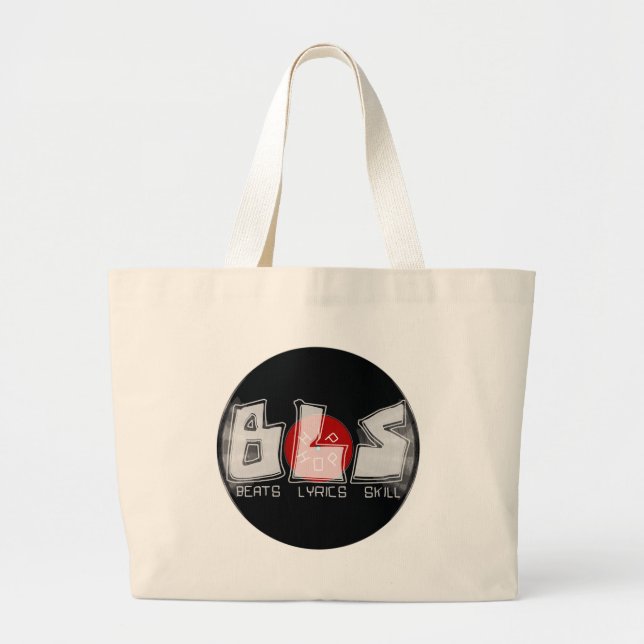 BLS beats lyrics skill HIP HOP Large Tote Bag (Front)