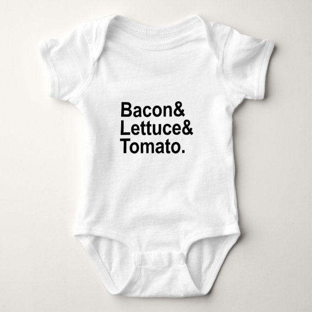 BLT Bacon Lettuce Tomato List String Baby Bodysuit (Front)