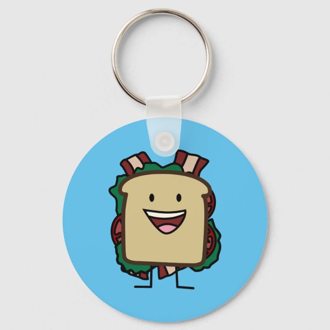 BLT Sandwich Bacon Lettuce and Tomato Foods Design Key Ring (Front)