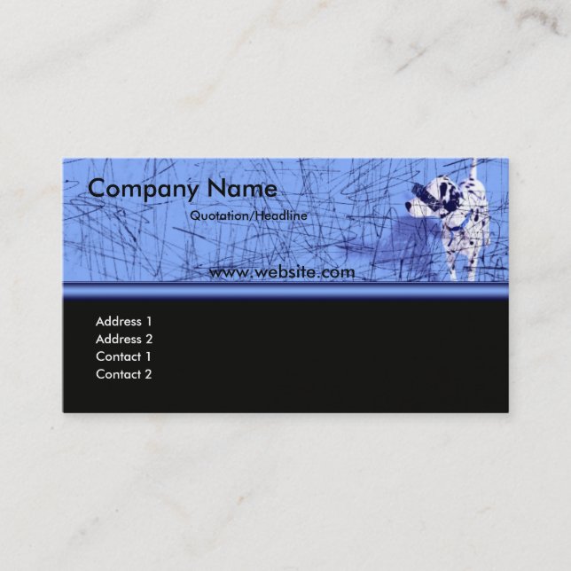 Blu Dog Grunge Business Card (Front)