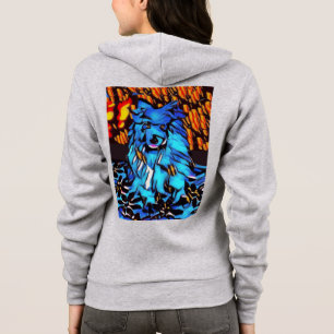 BLU GENES dog lapphund BACK/FRONT ART Hoodie
