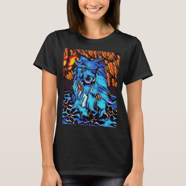 BLU GENES dog lapphund VIVID COLOR SHIRTS (Front)