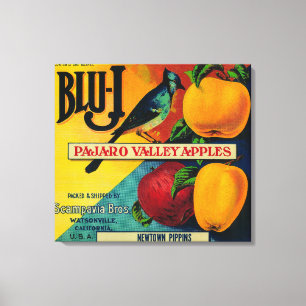 Blu-J Apple Crate LabelWatsonville, CA Canvas Print