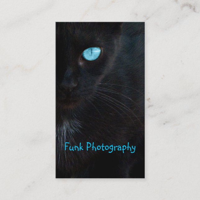 BLUB Blue Eyed Black Cat Business Card (Front)